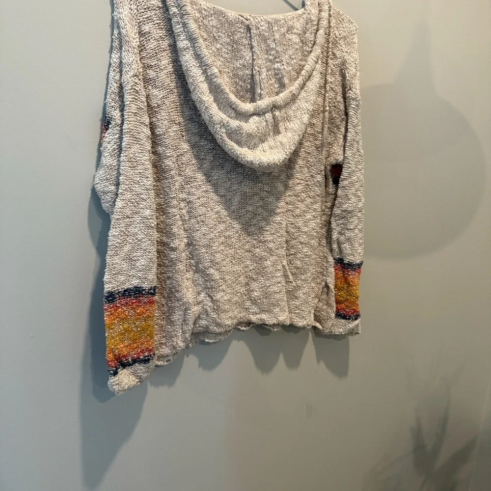 Rip Curl Gray Multicolor Stripe V-Neck Hoodie - Picture 5 of 5